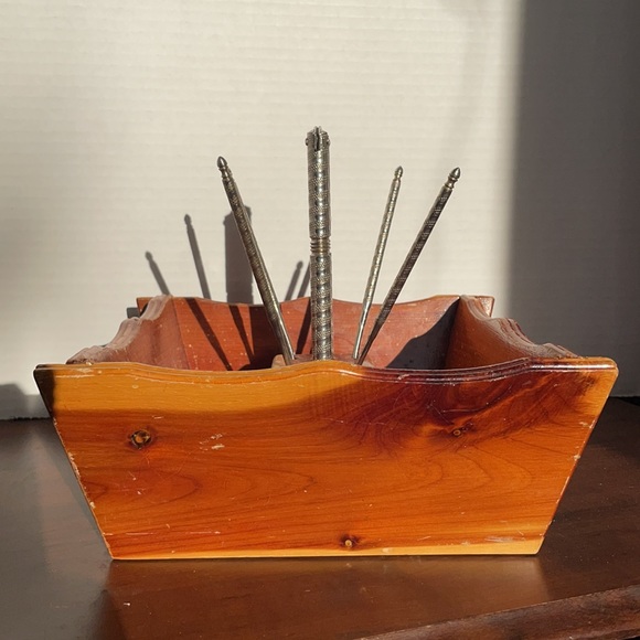 Vintage 6 pc Nutcracker Set Wood Nut Bowl Picks Nutcracker Vintage Souvenir - Picture 2 of 10